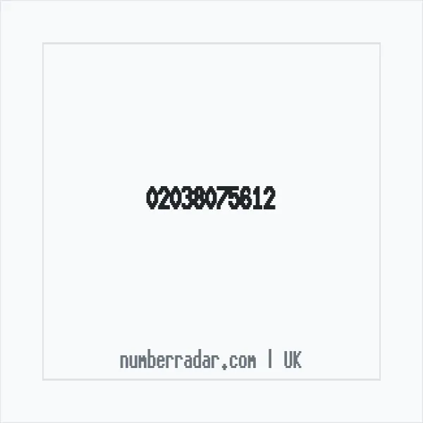 Reverse number check for +44 20 3807 5612 — who called me?