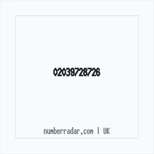 Reverse number check for +44 20 3972 8726 — who called me?