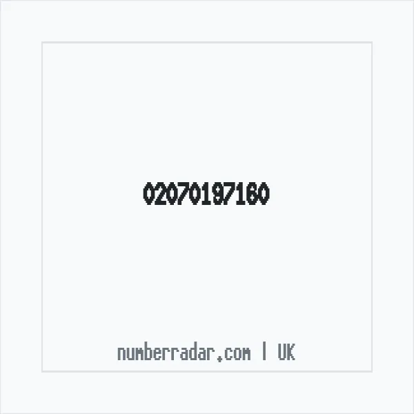 Reverse number check for +44 20 7019 7160 — who called me?