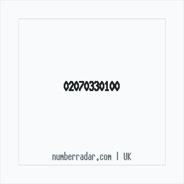 Reverse number check for +44 20 7033 0100 — who called me?