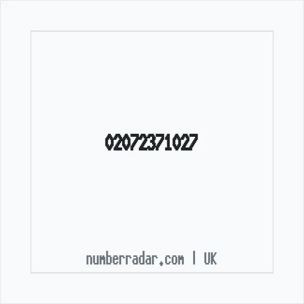 Reverse number check for +44 20 7237 1027 — who called me?