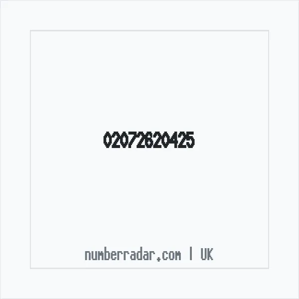 Reverse number check for +44 20 7262 0425 — who called me?