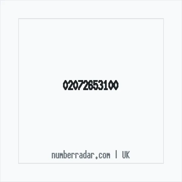 Reverse number check for +44 20 7265 3100 — who called me?