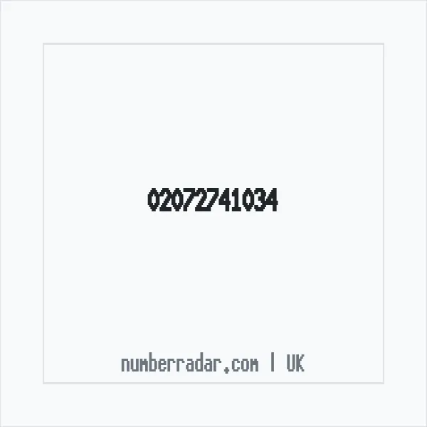 Reverse number check for +44 20 7274 1034 — who called me?