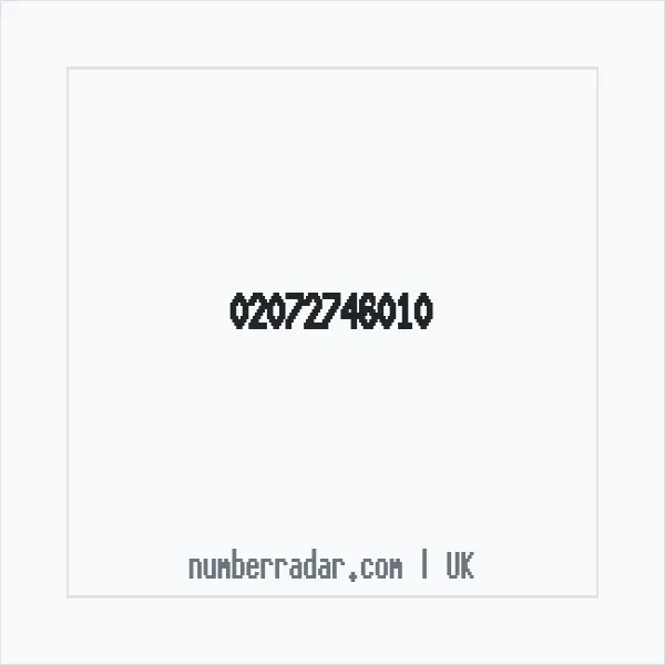 Reverse number check for +44 20 7274 6010 — who called me?