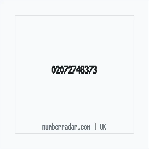 Reverse number check for +44 20 7274 6373 — who called me?