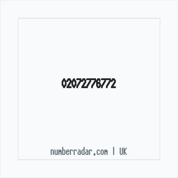 Reverse number check for +44 20 7277 6772 — who called me?