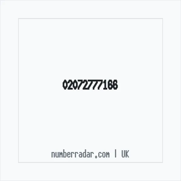 Reverse number check for +44 20 7277 7166 — who called me?