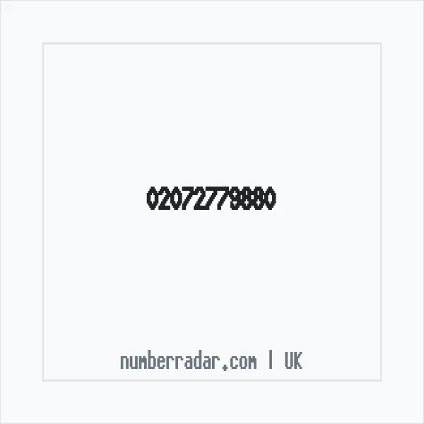 Reverse number check for +44 20 7277 9880 — who called me?