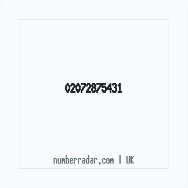 Reverse number check for +44 20 7287 5431 — who called me?
