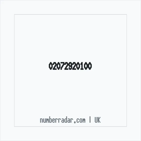 Reverse number check for +44 20 7292 0100 — who called me?