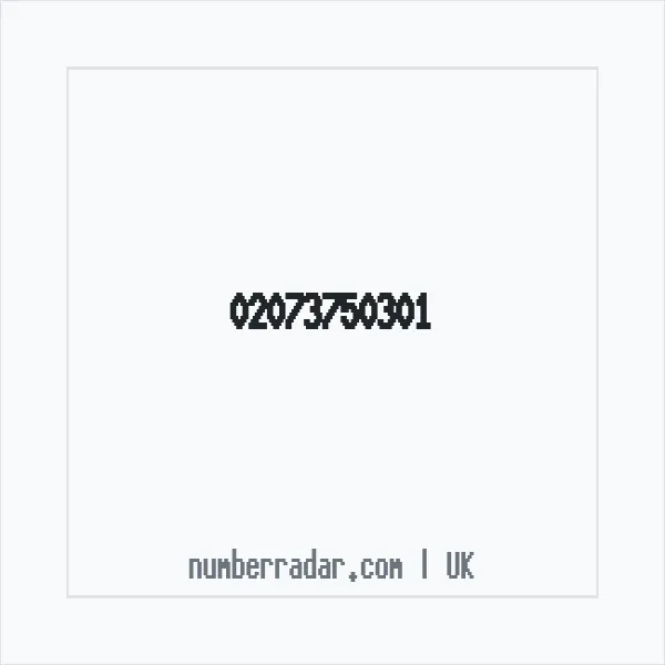 Reverse number check for +44 20 7375 0301 — who called me?