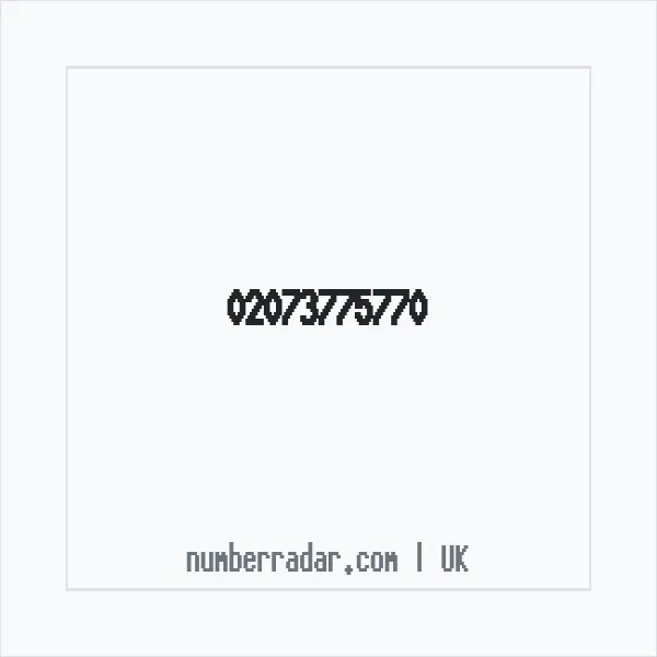 Reverse number check for +44 20 7377 5770 — who called me?