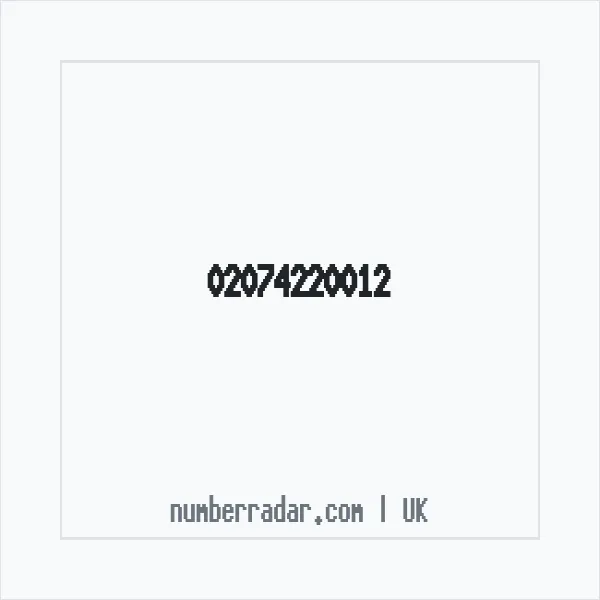 Reverse number check for +44 20 7422 0012 — who called me?