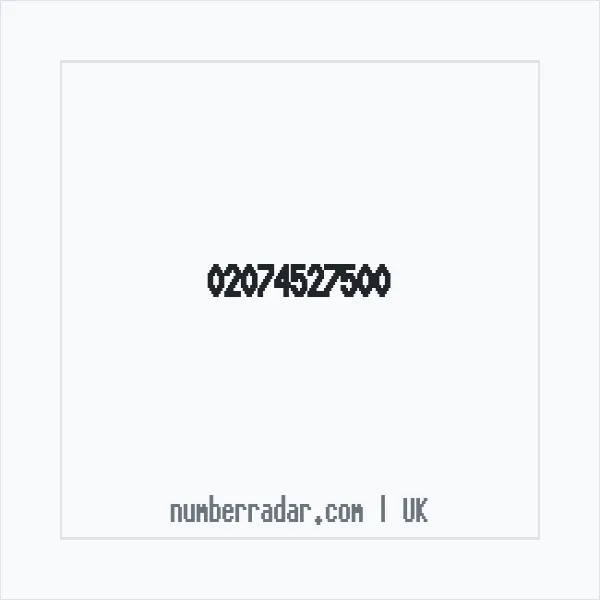 Reverse number check for +44 20 7452 7500 — who called me?