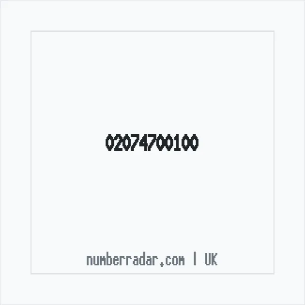 Reverse number check for +44 20 7470 0100 — who called me?