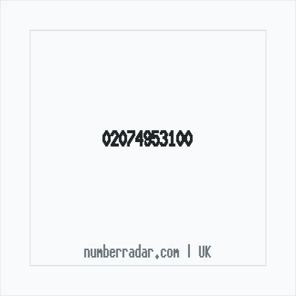 Reverse number check for +44 20 7495 3100 — who called me?