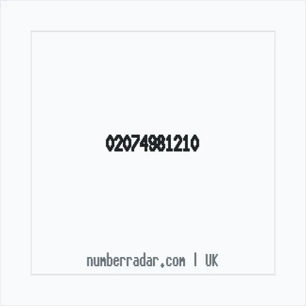 Reverse number check for +44 20 7498 1210 — who called me?