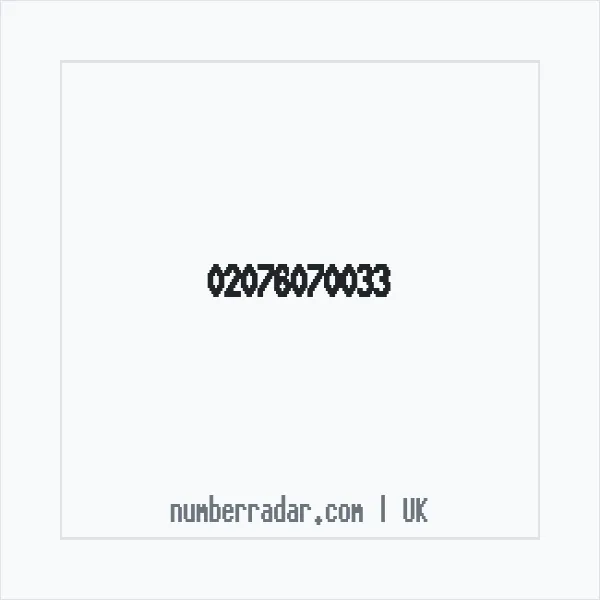 Reverse number check for +44 20 7607 0033 — who called me?