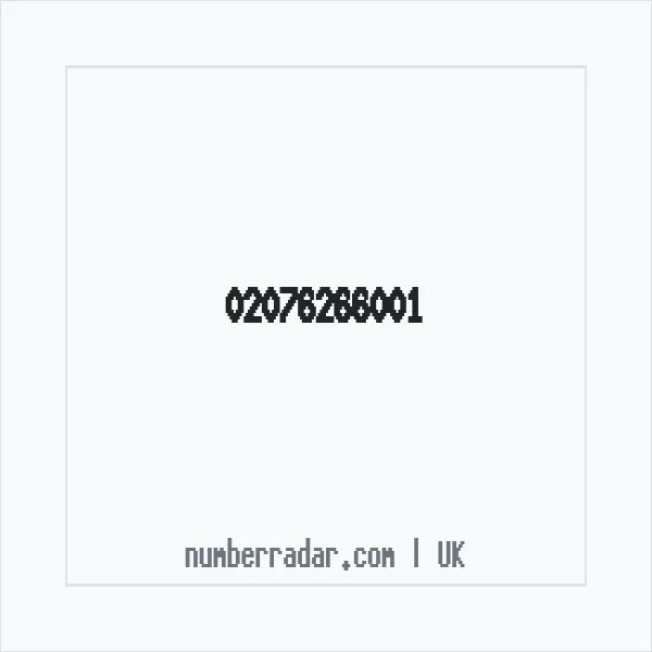 Reverse number check for +44 20 7626 6001 — who called me?