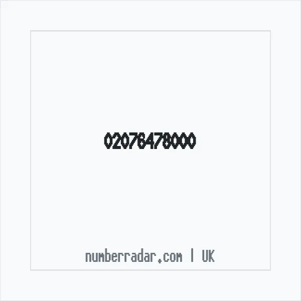 Reverse number check for +44 20 7647 8000 — who called me?