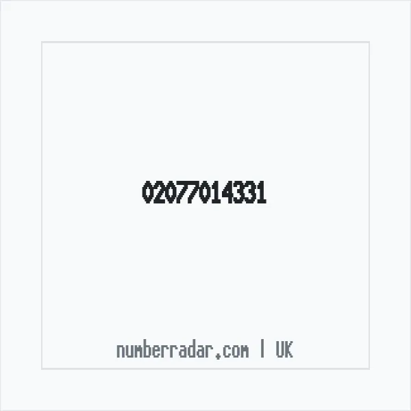 Reverse number check for +44 20 7701 4331 — who called me?