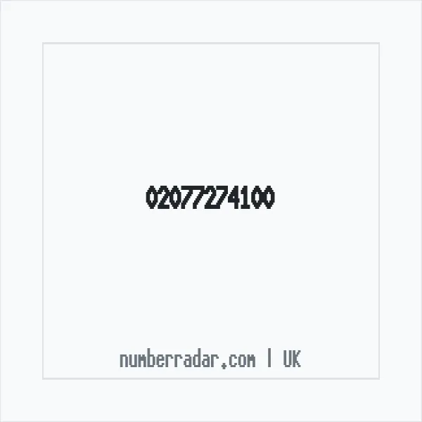 Reverse number check for +44 20 7727 4100 — who called me?