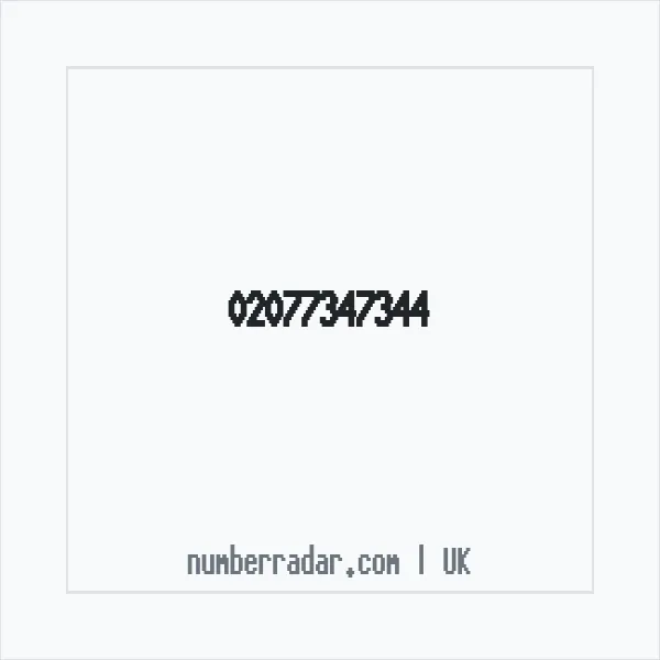 Reverse number check for +44 20 7734 7344 — who called me?