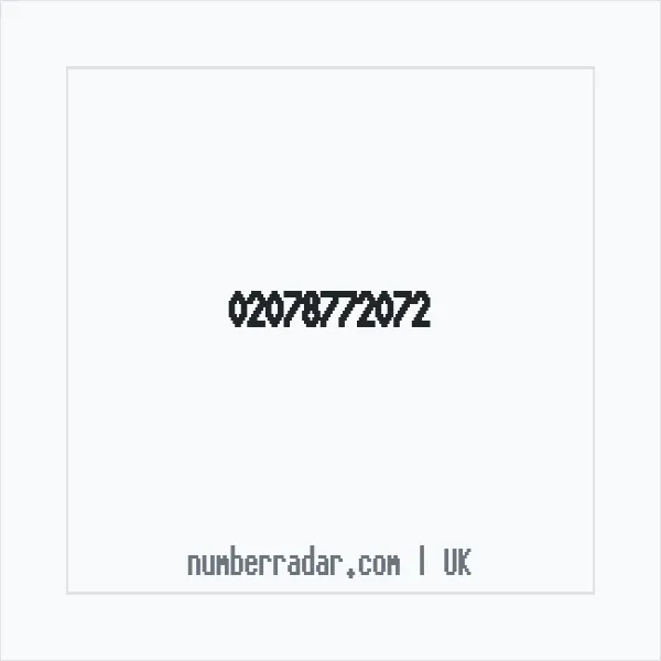 Reverse number check for +44 20 7877 2072 — who called me?