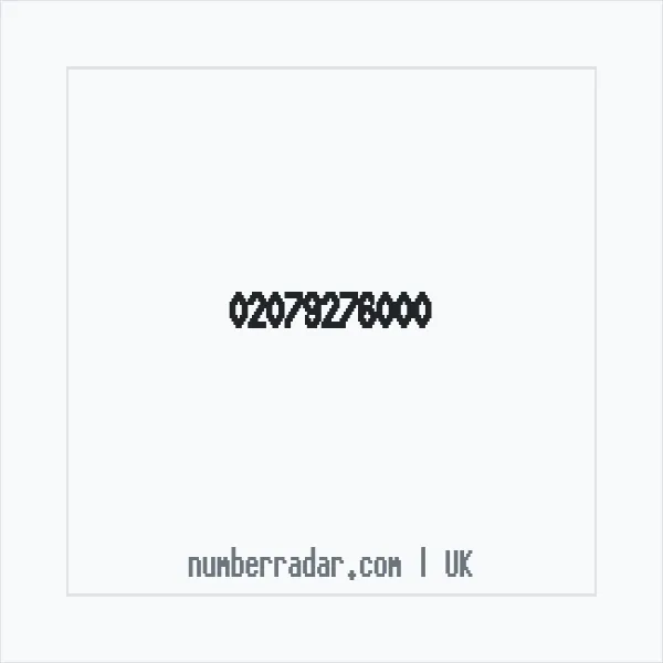 Reverse number check for +44 20 7927 6000 — who called me?