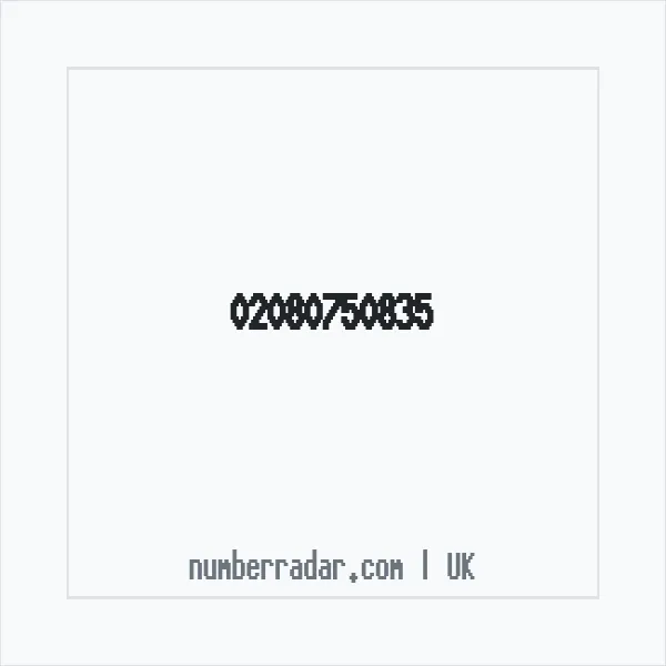 Reverse number check for +44 20 8075 0835 — who called me?