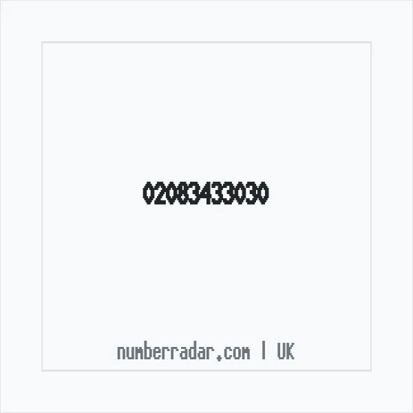 Reverse number check for +44 20 8343 3030 — who called me?