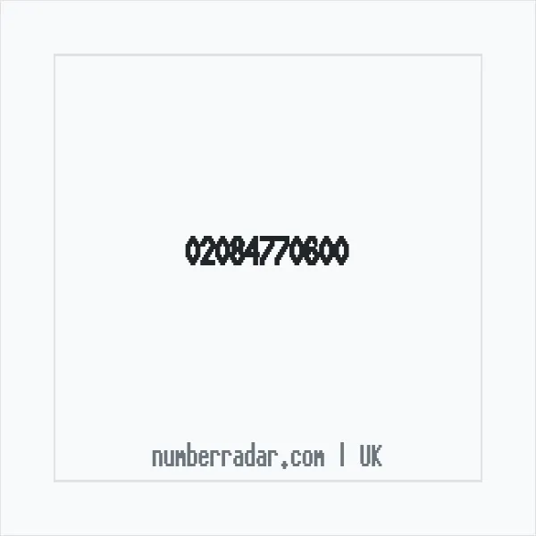 Reverse number check for +44 20 8477 0600 — who called me?