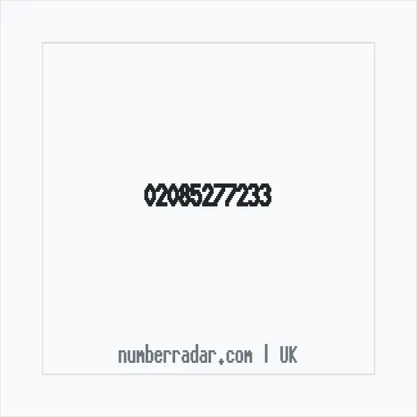 Reverse number check for +44 20 8527 7233 — who called me?