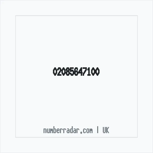 Reverse number check for +44 20 8564 7100 — who called me?