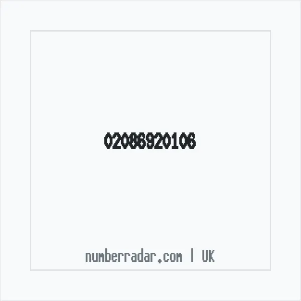 Reverse number check for +44 20 8692 0106 — who called me?