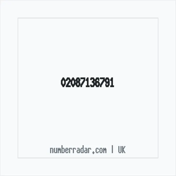 Reverse number check for +44 20 8713 6791 — who called me?