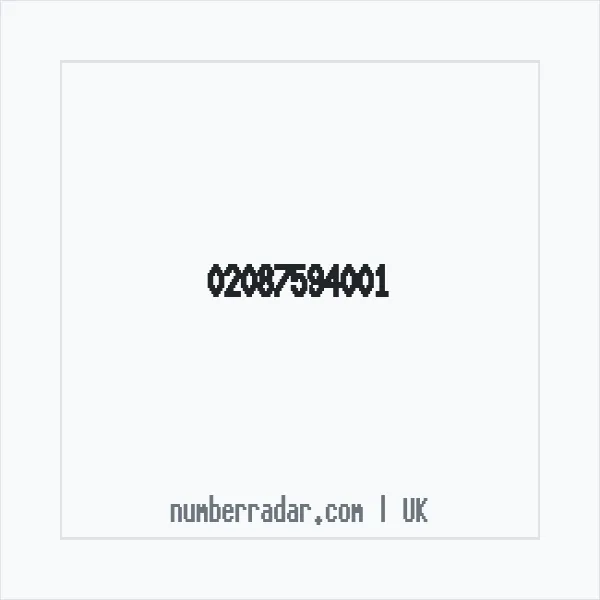 Reverse number check for +44 20 8759 4001 — who called me?