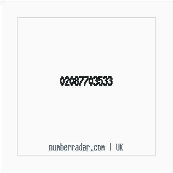 Reverse number check for +44 20 8770 3533 — who called me?