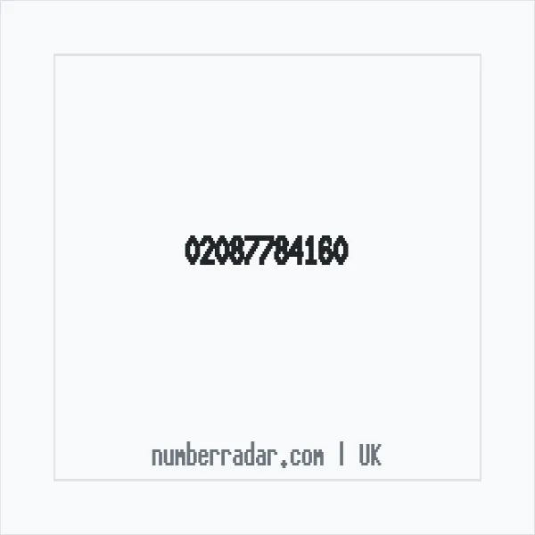 Reverse number check for +44 20 8778 4160 — who called me?