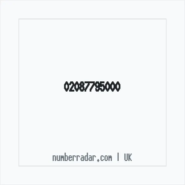 Reverse number check for +44 20 8779 5000 — who called me?