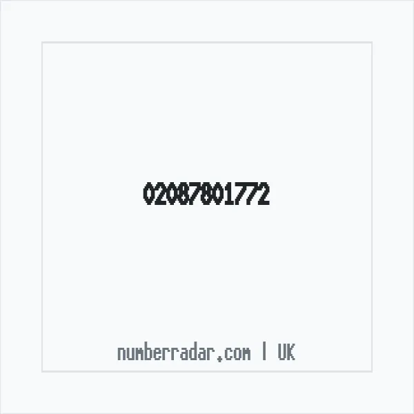 Reverse number check for +44 20 8780 1772 — who called me?