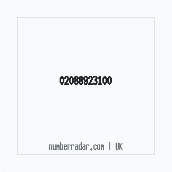 Reverse number check for +44 20 8892 3100 — who called me?