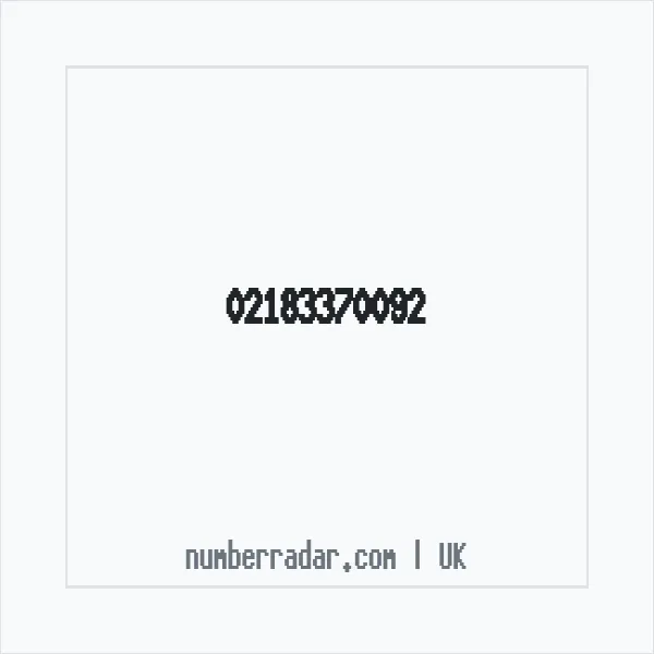 Reverse number check for +44 21 8337 0092 — who called me?