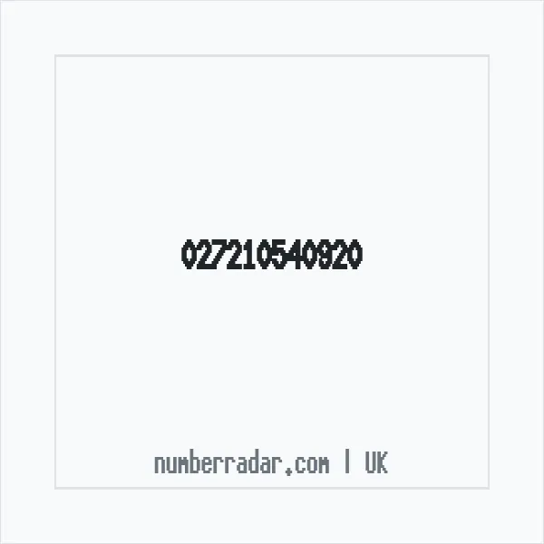 Reverse number check for +44 (2721) 054-092 — who called me?