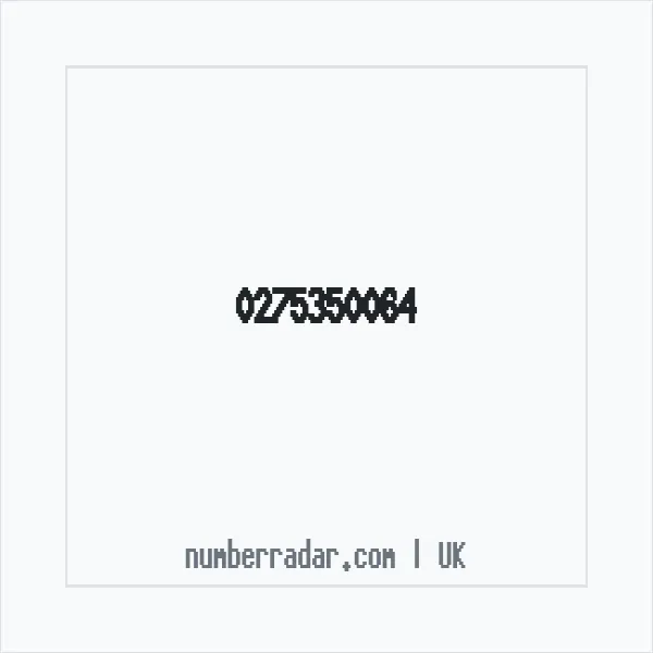 Reverse number check for +44 275350064 — who called me?