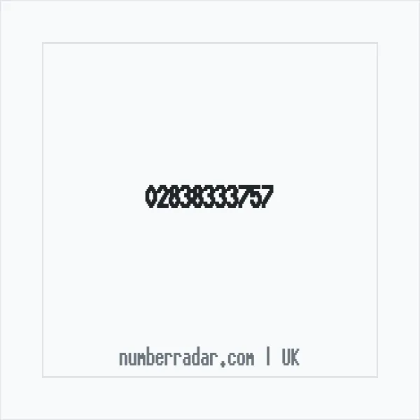 Reverse number check for +44 28 3833 3757 — who called me?
