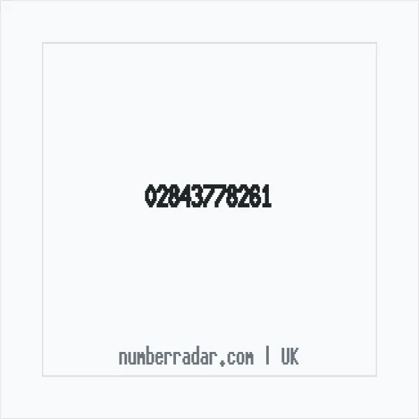 Reverse number check for +44 28 4377 8261 — who called me?