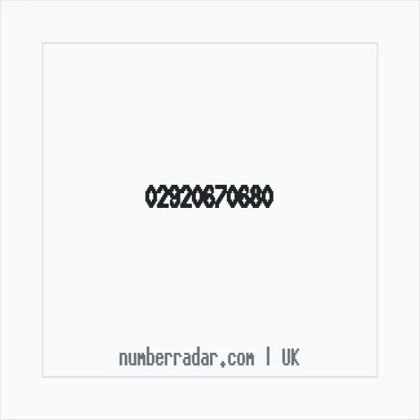 Reverse number check for +44 29 2067 0680 — who called me?