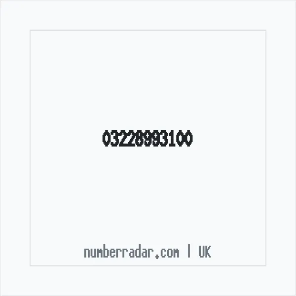 Reverse number check for +44 322 899 3100 — who called me?